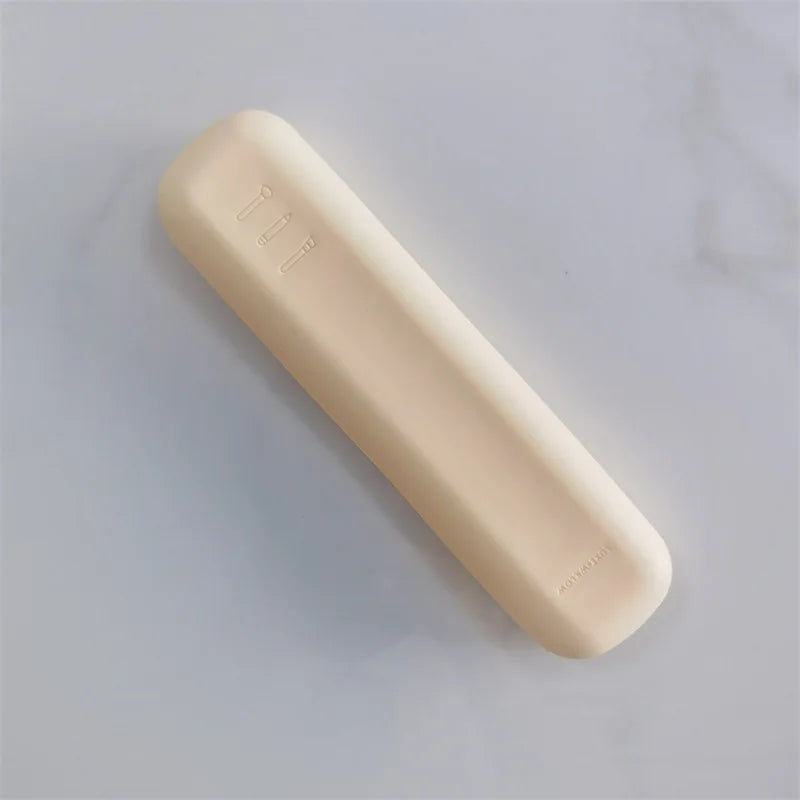 Portable Waterproof Travel Makeup Brush Holder Silicone Cosmetic Brushes Bag & Makeup Sponge Case, Durable Cosmetic Tool
