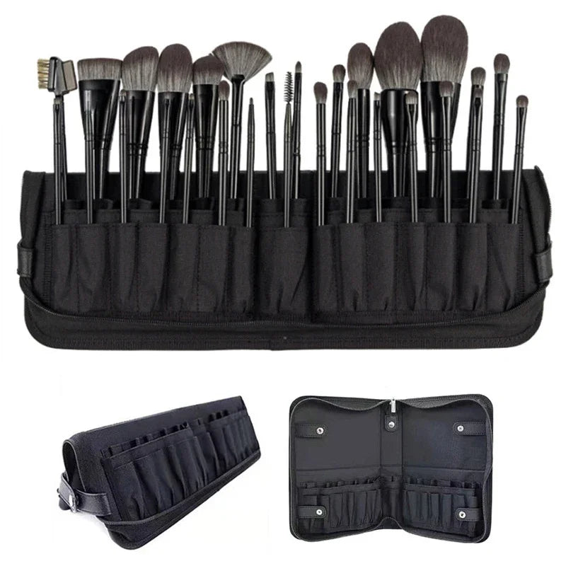 Portable Holes Foldable Makeup Brush Bag Women Makeup Brush Tools Bag Organizer for Travel Powder Cosmetic Sets