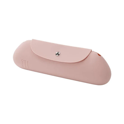Portable Travel Makeup Brush Holder, Silicon Cosmetic Brushes Bag & Cosmetic Case for Travelling, Getting Ready & Makeup