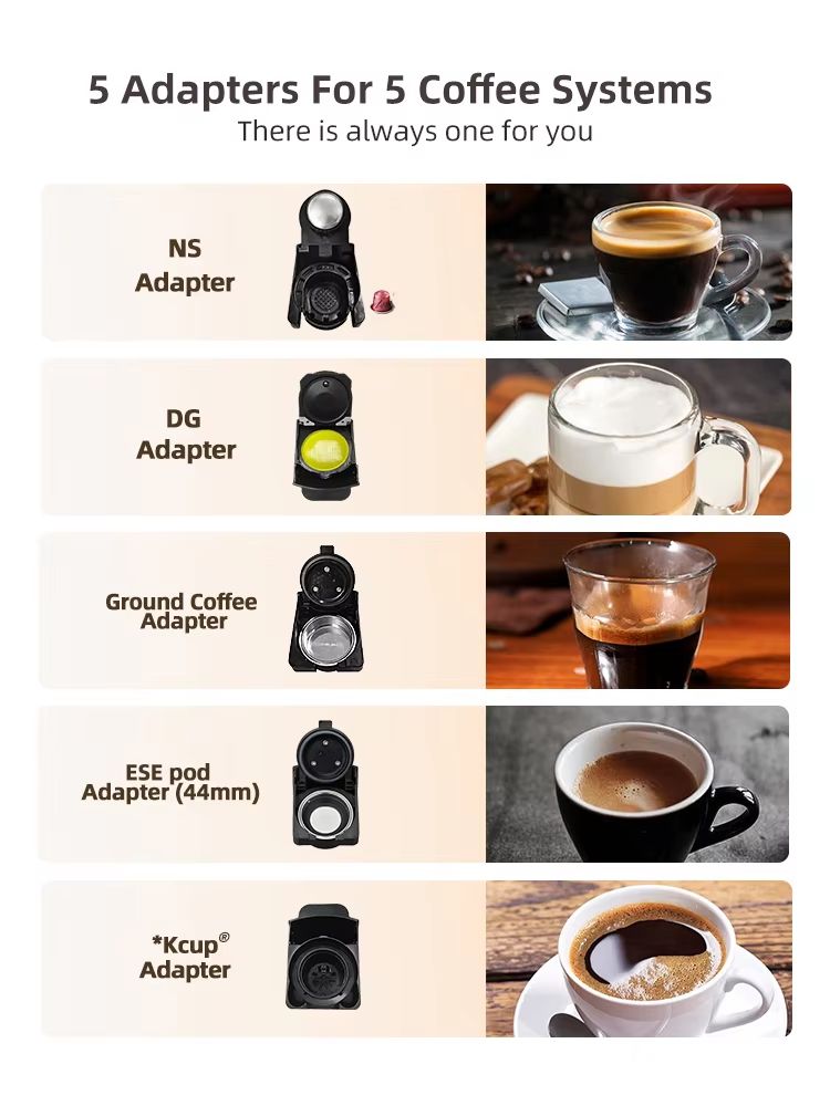 HiBREW 5in1 MultiCapsule Coffee Machine  19Bar Hot  Cold Espresso Maker Compatible With Nespresso D