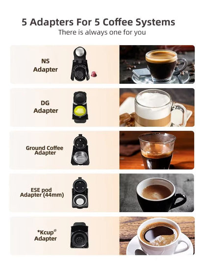 HiBREW 5in1 MultiCapsule Coffee Machine  19Bar Hot  Cold Espresso Maker Compatible With Nespresso D
