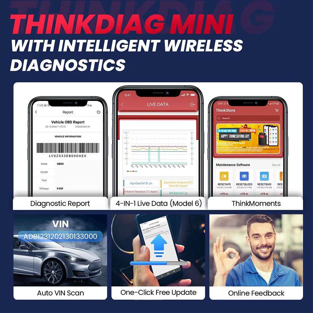 THINKCAR ThinkDiag Mini OBD2 Scanner  All System Car Diagnostic Tool With Lifetime Free Updates 5