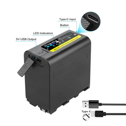 Probty 10800mAh NPF970 Replacement Battery With USB Output For Sony Camcorders  Video Gear 1