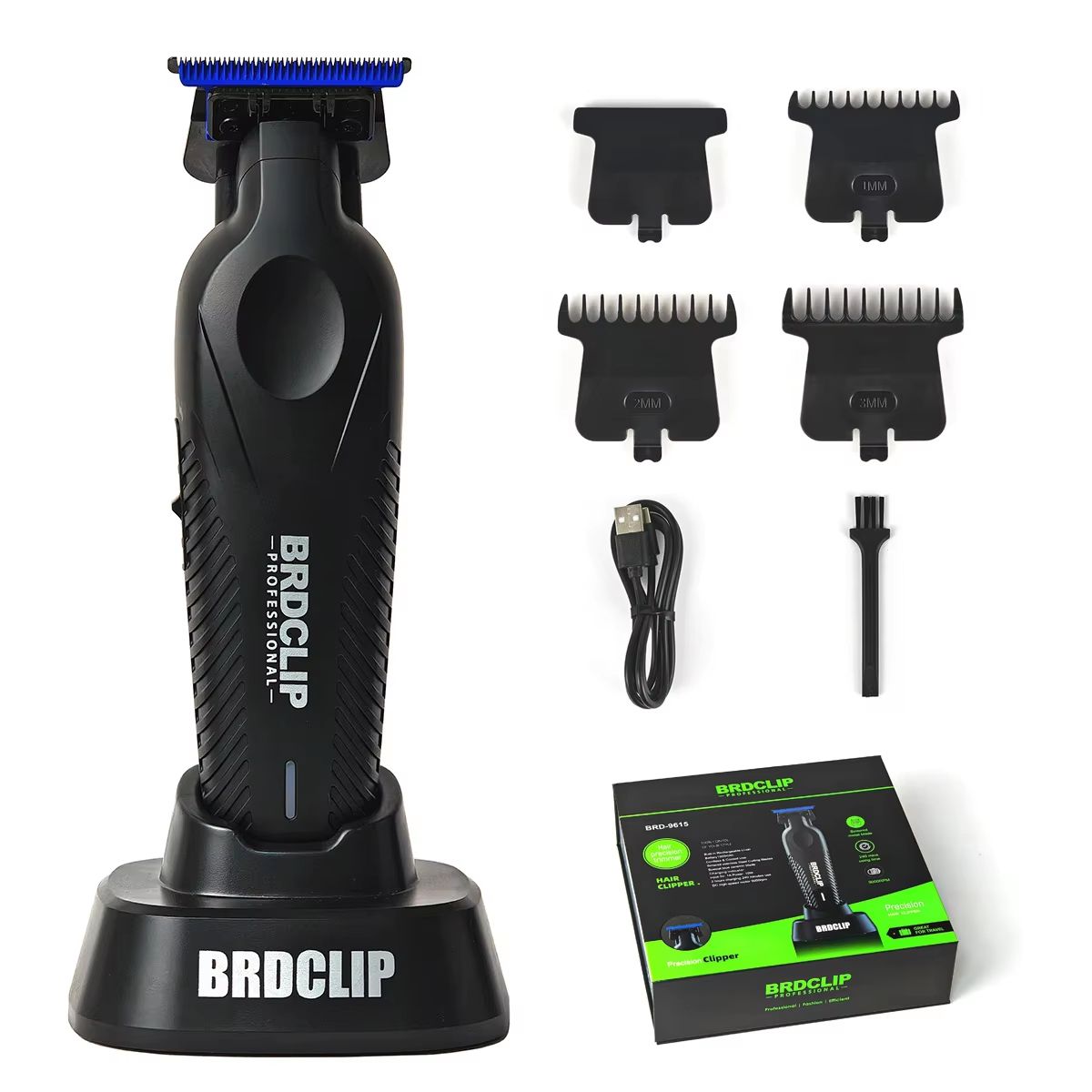 BRDCLIP BRD9615 Professional Mens Hair Trimmer 9000RPM High Speed Electric Clipper With DLC Blue Bl 9