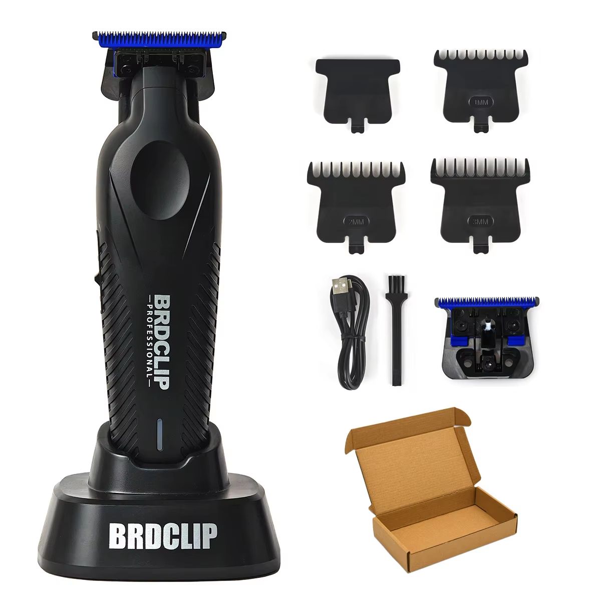 BRDCLIP BRD9615 Professional Mens Hair Trimmer 9000RPM High Speed Electric Clipper With DLC Blue Bl 13