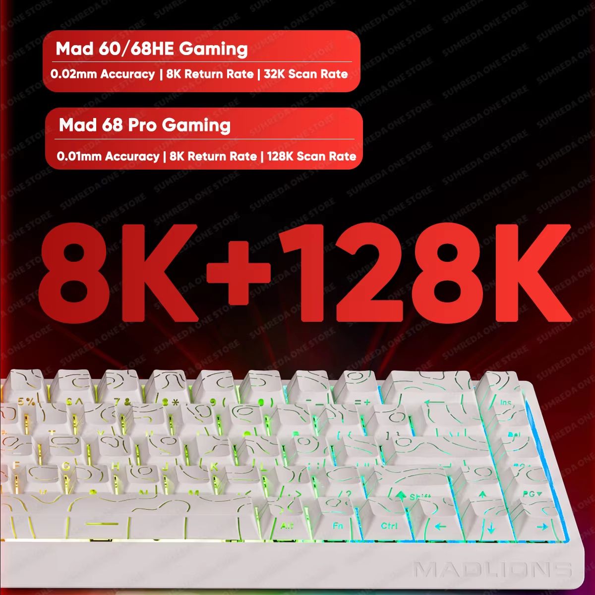 MADLIONS MAD60HE Mechanical Gaming Keyboard Magnetic Switch Wired Hot Swap 8K Polling Rate 1