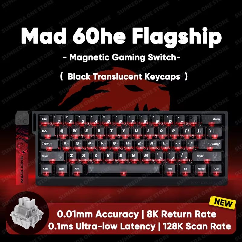 MADLIONS MAD60HE Mechanical Gaming Keyboard Magnetic Switch Wired Hot Swap 8K Polling Rate 21