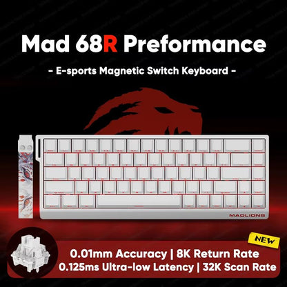 MADLIONS MAD60HE Mechanical Gaming Keyboard Magnetic Switch Wired Hot Swap 8K Polling Rate 28