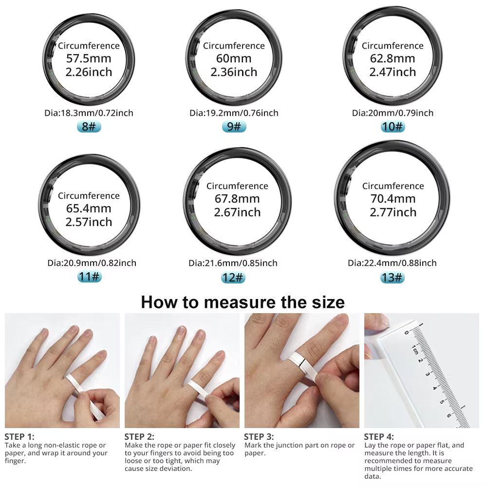 COLMI R09 Smart Ring With Charging Case Body Temperature Heart Rate And Sleep Monitor Compatible Wi 5