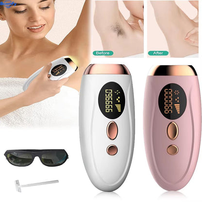 Permanent Laser Hair Removal Device – 999,999 Flashes Painless Epilator for Women's Face, Legs & Bikini