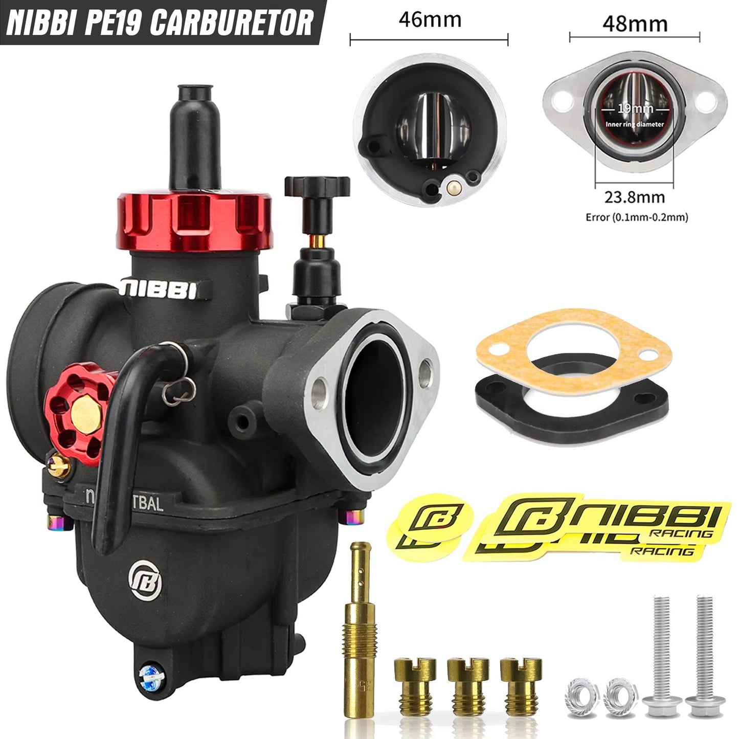 NIBBI PE Series Carburetor  HighPerformance Motorcycle Carburetor For 2T4T Engines 100cc250cc GY6 A 9