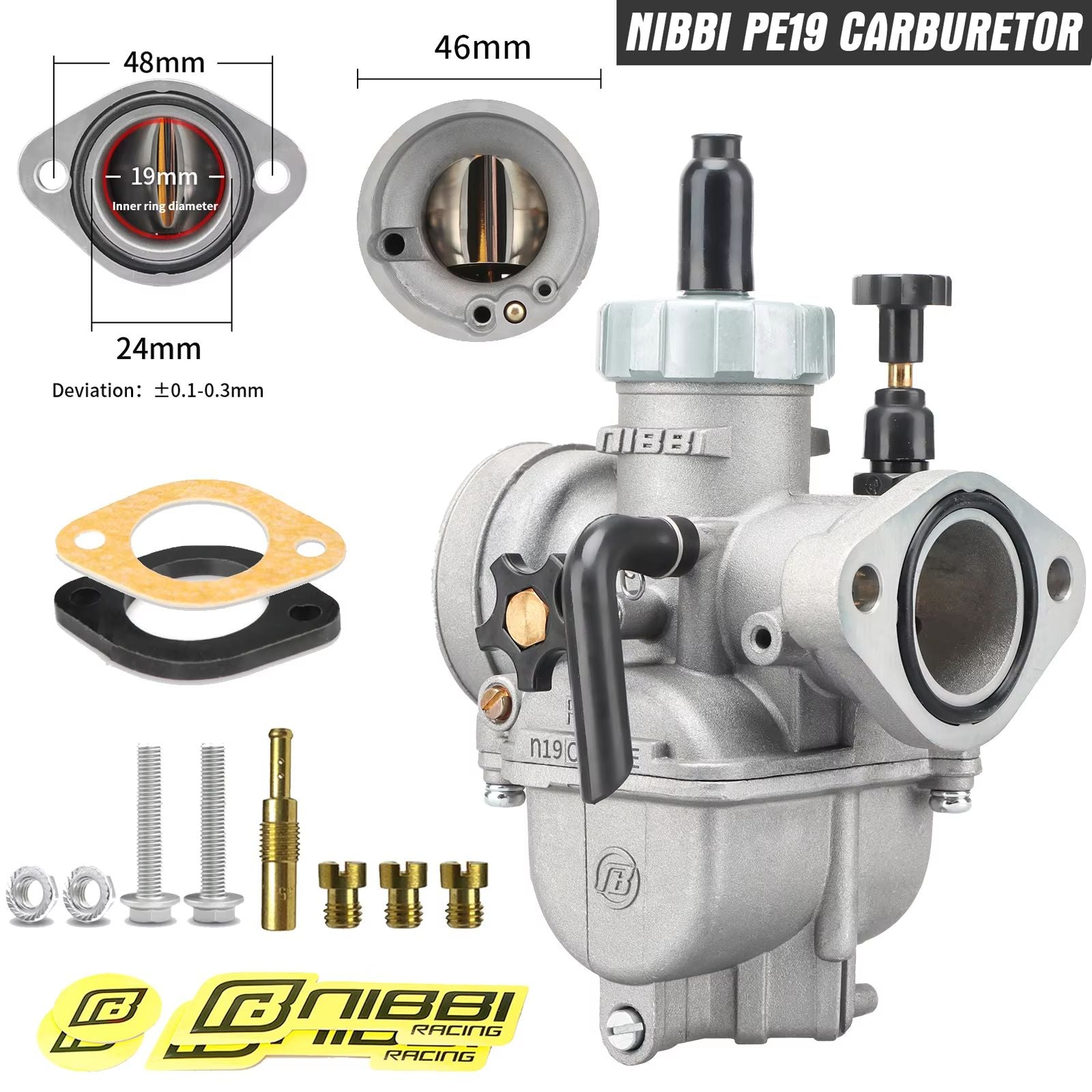 NIBBI PE Series Carburetor  HighPerformance Motorcycle Carburetor For 2T4T Engines 100cc250cc GY6 A 13