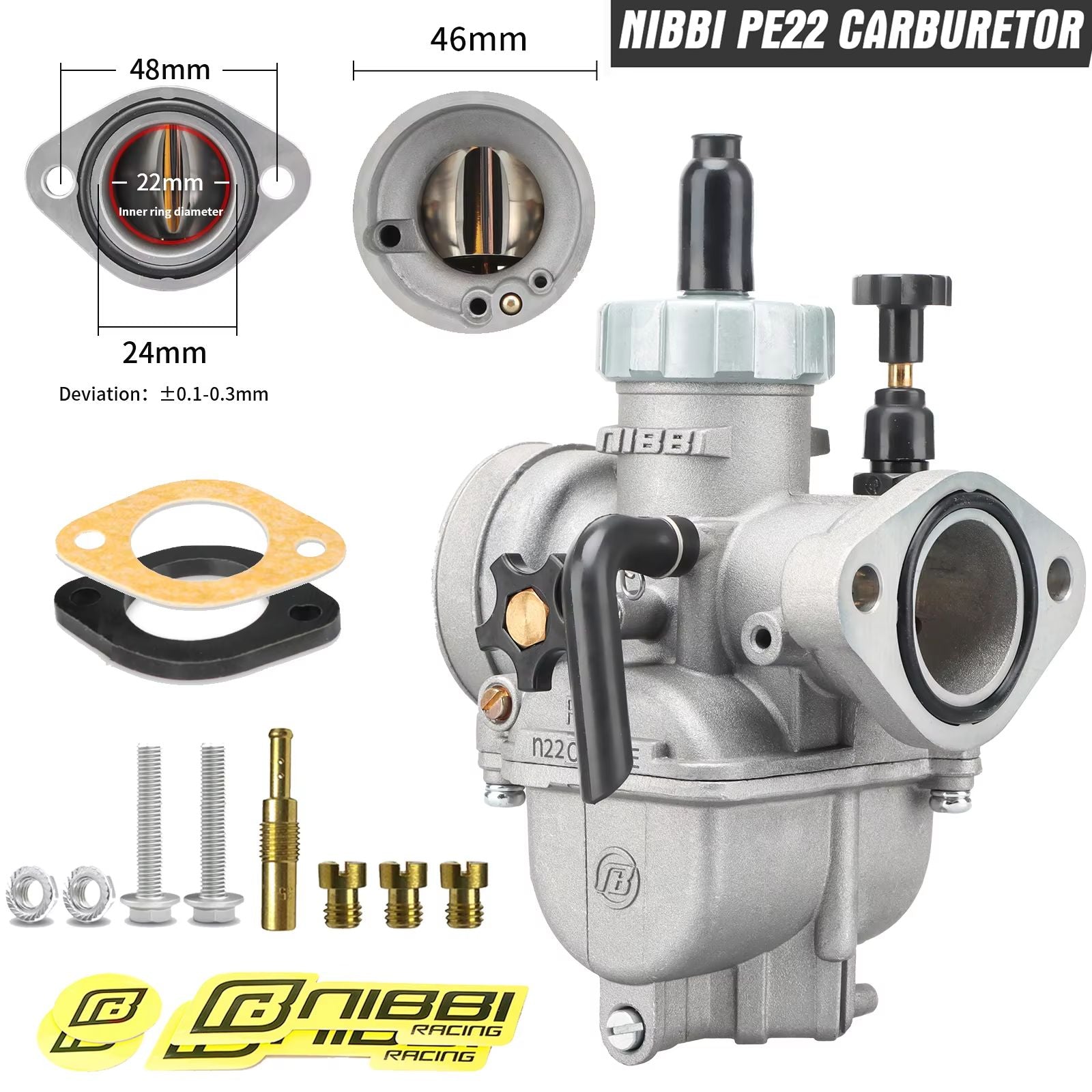 NIBBI PE Series Carburetor  HighPerformance Motorcycle Carburetor For 2T4T Engines 100cc250cc GY6 A 14