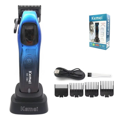 Kemei 2361 Professional Hair Clipper  10000RPM Magnetic Motor DLC Blade Cordless Trimmer With Charg 8