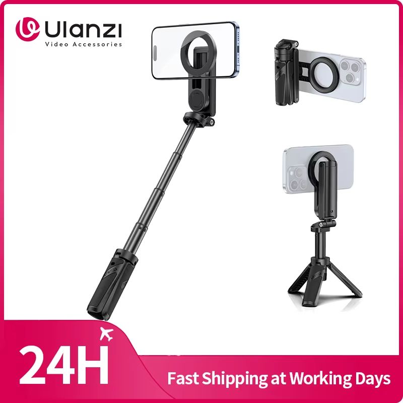 Ulanzi JJ03 Magnetic Phone Tripod – Wireless Grip, Selfie Stick & Desktop Tripod for iPhone 16, 15, 14, 13 Pro & Pro Max