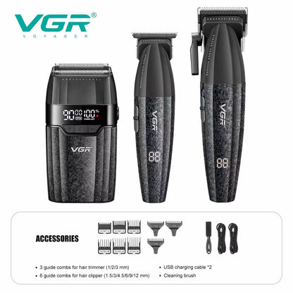 VGR V640 Professional Hair Trimmer  9000RPM Cordless Clipper With Adjustable Blade For Mens Groomin 1