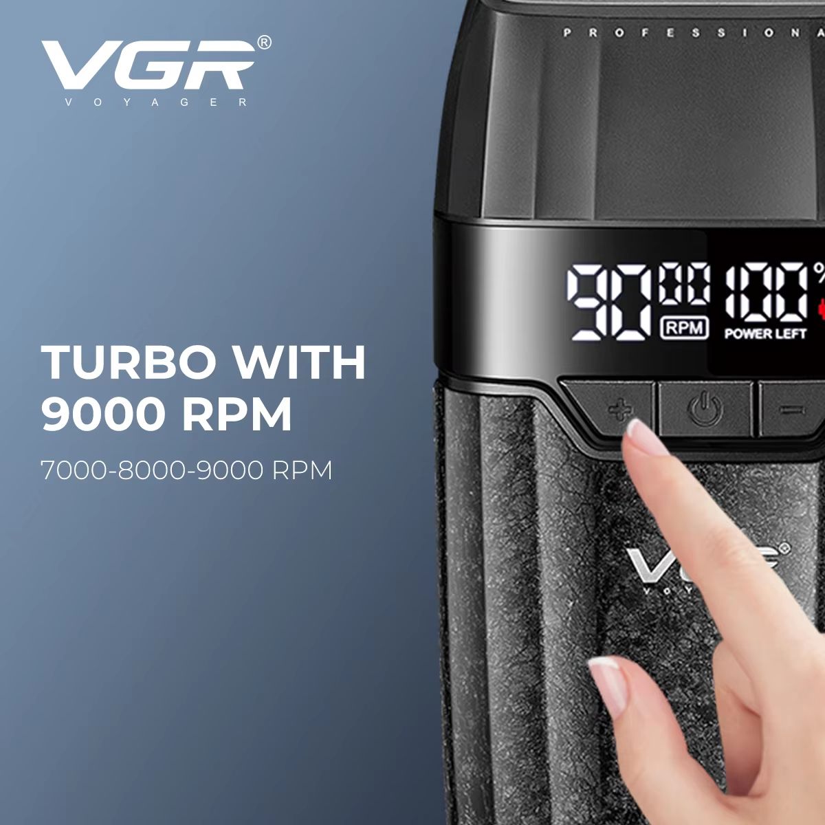 VGR V640 Professional Hair Trimmer  9000RPM Cordless Clipper With Adjustable Blade For Mens Groomin 4
