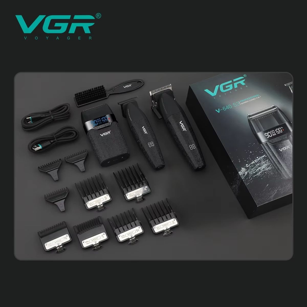 VGR V640 Professional Hair Trimmer  9000RPM Cordless Clipper With Adjustable Blade For Mens Groomin 5