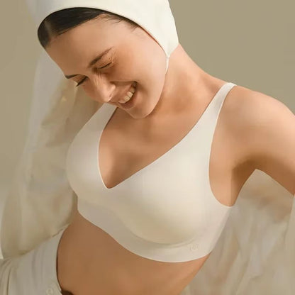 SUJIIN Seamless Wireless Bra For Women Push Up Padded V Neck Bralette Invisible Lift MX208 12