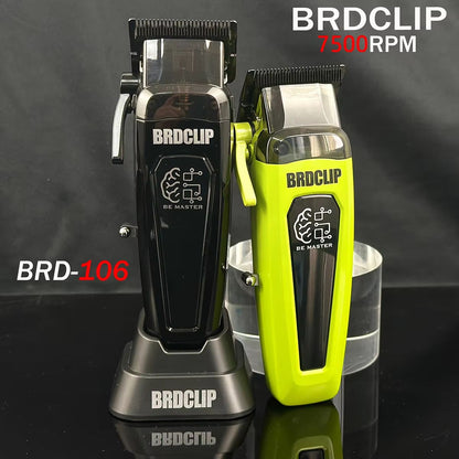 BRDCLIP BRD106 Professional Mens Hair Clipper 7500RPM Cordless Trimmer with Charging Base and DLC Blade