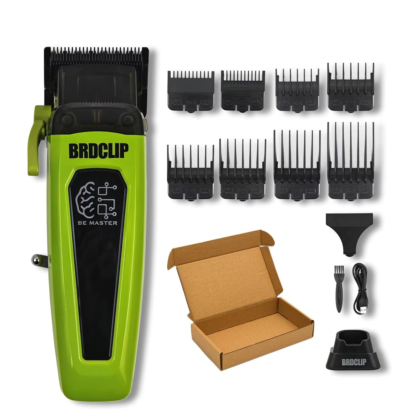 BRDCLIP BRD106 Professional Mens Hair Clipper 7500RPM Cordless Trimmer With Charging Base And DLC B 6