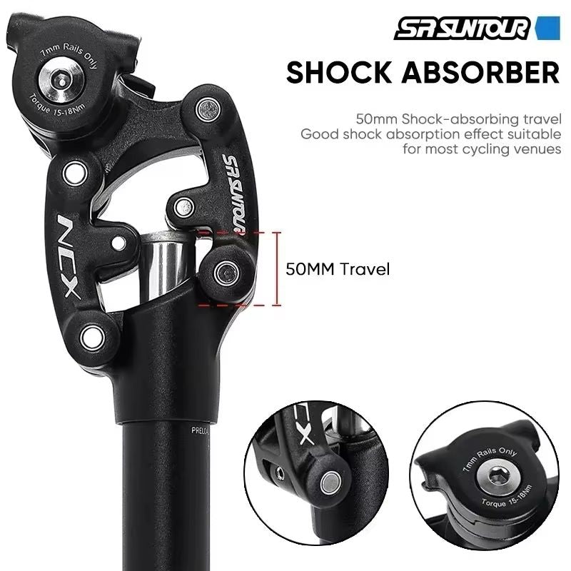 SR Suntour NCX Bicycle Suspension Seat Post  50mm Travel ShockAbsorbing Seatpost For MTB And Road B 1