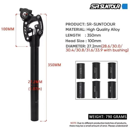 SR Suntour NCX Bicycle Suspension Seat Post  50mm Travel ShockAbsorbing Seatpost For MTB And Road B 2