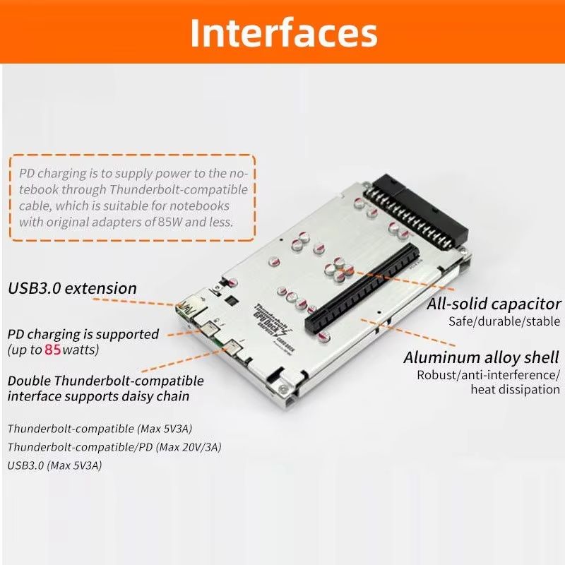 TH3P4G3 Thunderbolt GPU Dock 85W PD Charging  External Graphics Card Dock For MacBook And Windows L 1