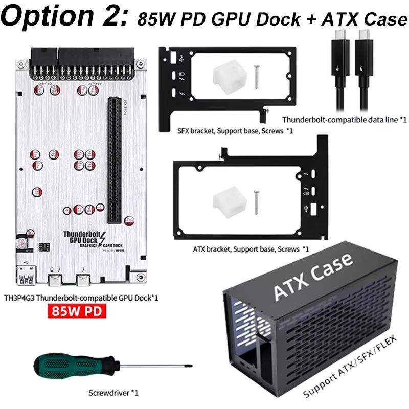 TH3P4G3 Thunderbolt GPU Dock 85W PD Charging  External Graphics Card Dock For MacBook And Windows L 7