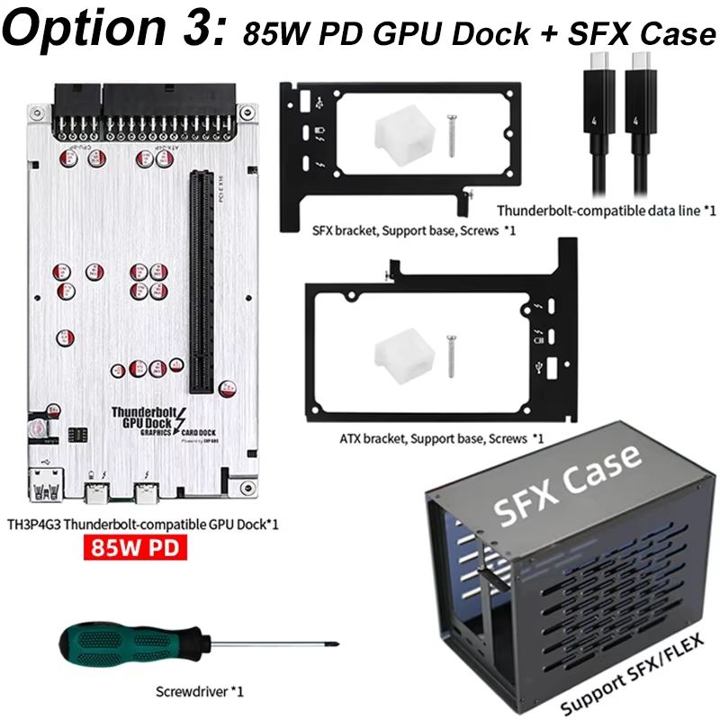 TH3P4G3 Thunderbolt GPU Dock 85W PD Charging  External Graphics Card Dock For MacBook And Windows L 8