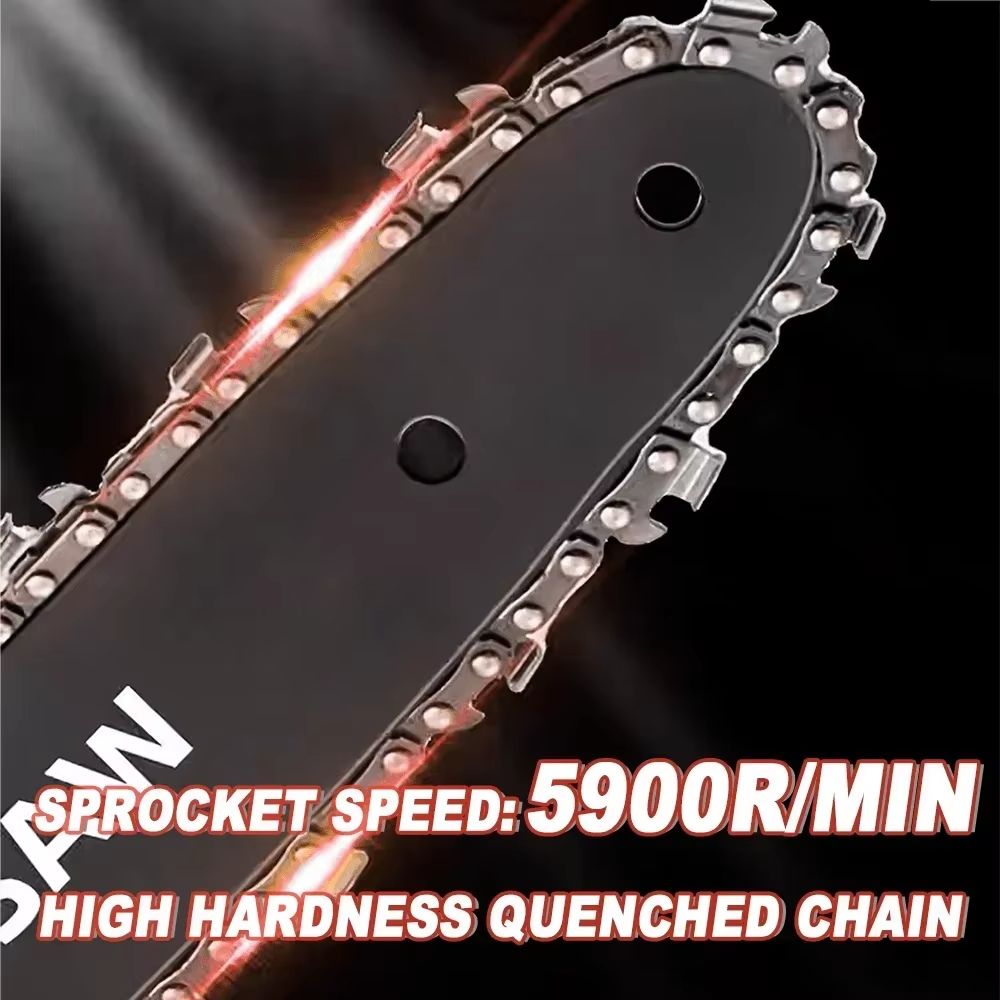 12 Inch Brushless Electric Chainsaw Cordless With LED Display  Wood Cutting Power Tool Compatible W 4