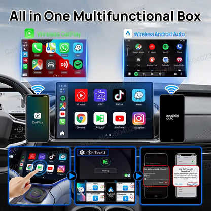 2025 CarPlay AI Box With Android 13  8Core CPU 5G WiFi GPS Wireless Android Auto  Netflix Smart TV  3