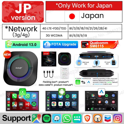 2025 CarPlay AI Box With Android 13  8Core CPU 5G WiFi GPS Wireless Android Auto  Netflix Smart TV  8