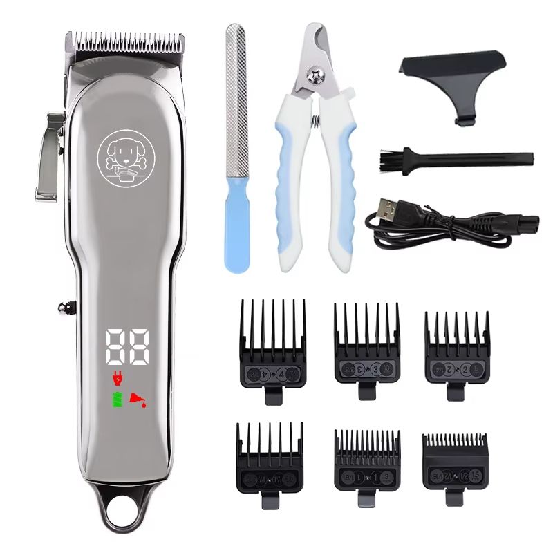 Professional Pet Grooming Clipper  Quiet Dog Hair Trimmer And Cat Shaver With Complete Grooming Kit 17