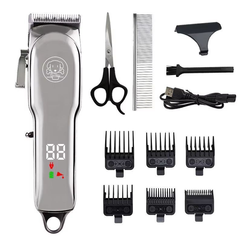 Professional Pet Grooming Clipper  Quiet Dog Hair Trimmer And Cat Shaver With Complete Grooming Kit 19