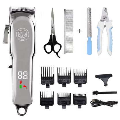 Professional Pet Grooming Clipper  Quiet Dog Hair Trimmer And Cat Shaver With Complete Grooming Kit 8