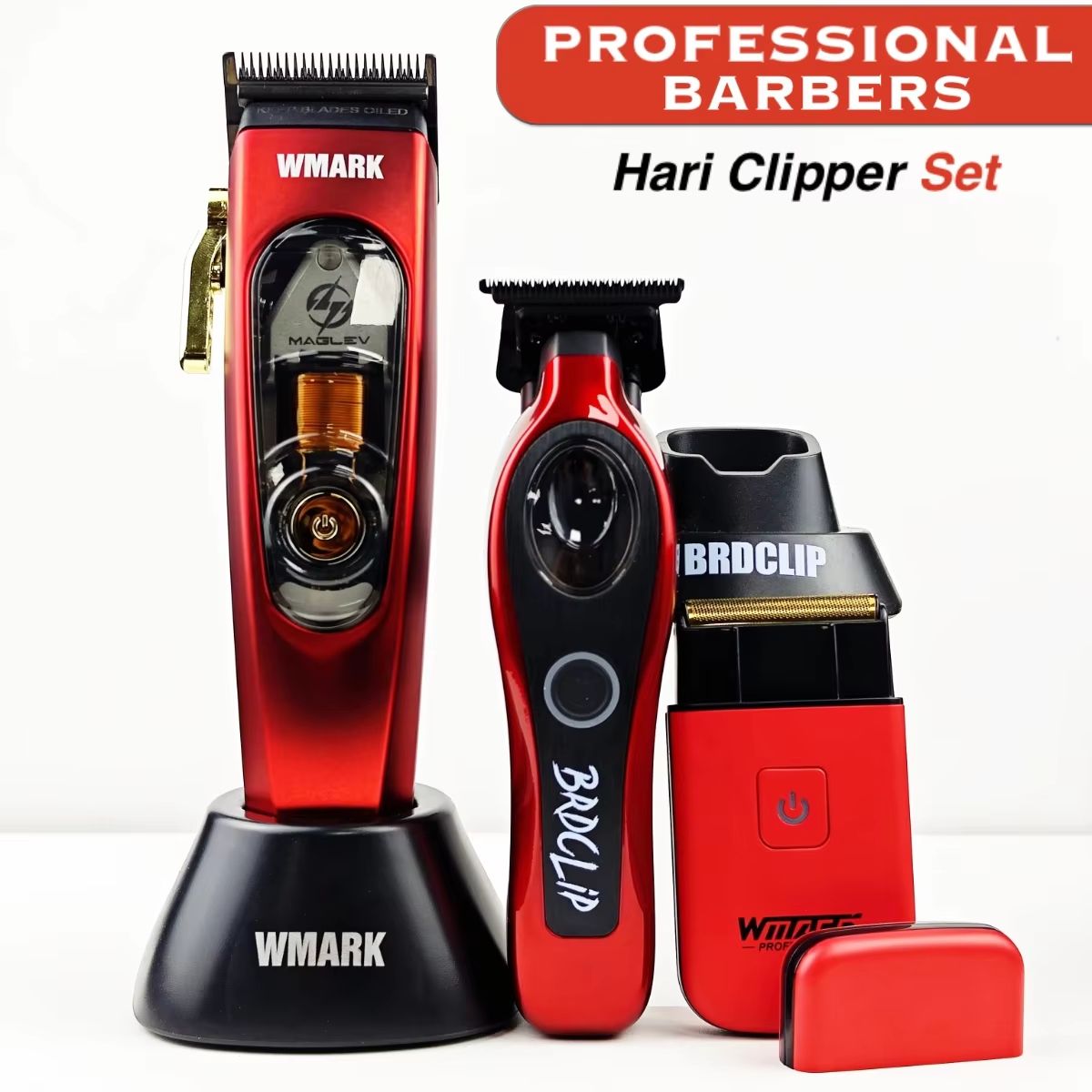 WMARK NG-9004 Professional Hair Clipper – BRDCLIP M3T Electric Trimmer with DLC Blade for Barbers and Home Use