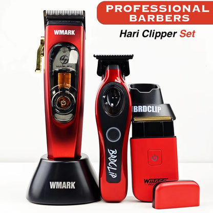 WMARK NG-9004 Professional Hair Clipper – BRDCLIP M3T Electric Trimmer with DLC Blade for Barbers and Home Use