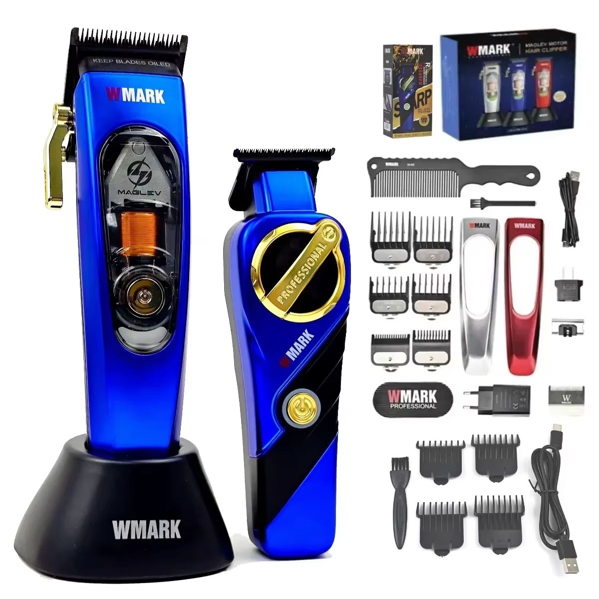 WMARK NG9004 Professional Hair Clipper  BRDCLIP M3T Electric Trimmer With DLC Blade For Barbers And 27