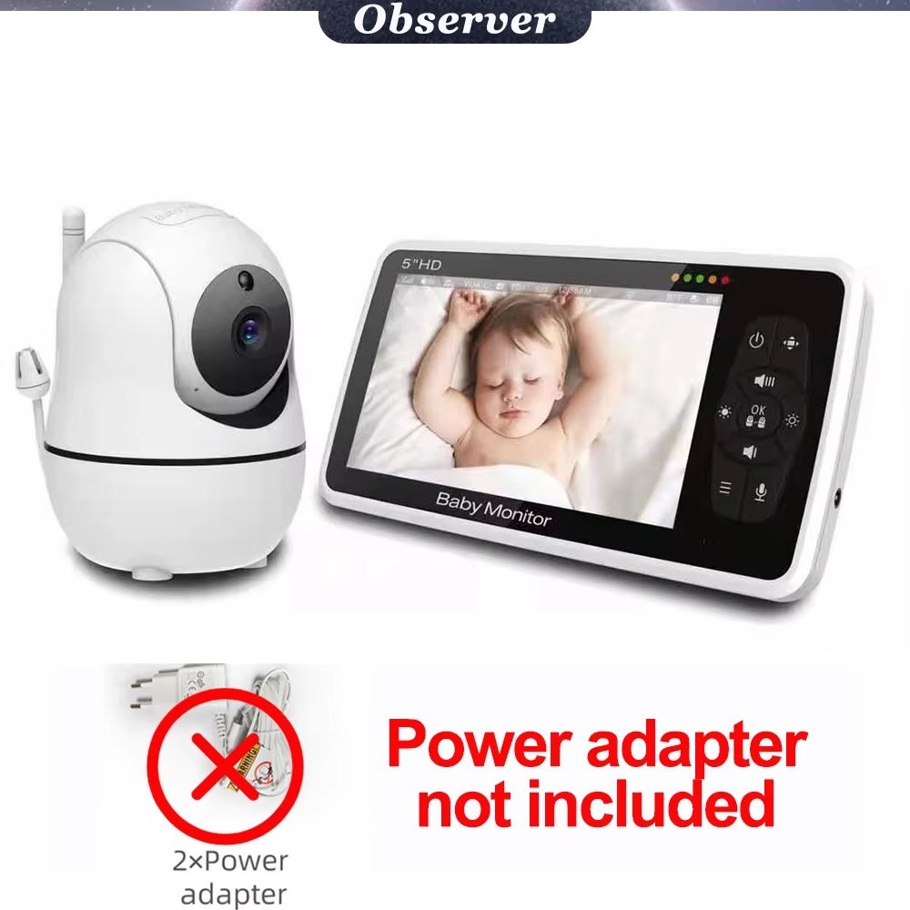 5 Inch Video Baby Monitor With Camera  4X Zoom Temperature Sensor TwoWay Audio  Lullabies 10