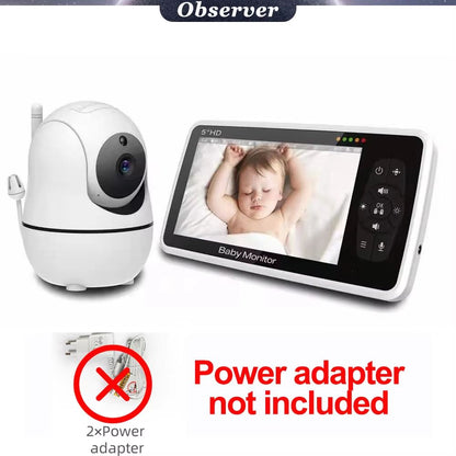 5 Inch Video Baby Monitor With Camera  4X Zoom Temperature Sensor TwoWay Audio  Lullabies 10