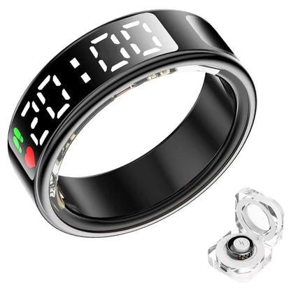 LED Display Smart Ring for Heart Rate, Sleep, and Oxygen Monitoring with Multi-Sport Modes