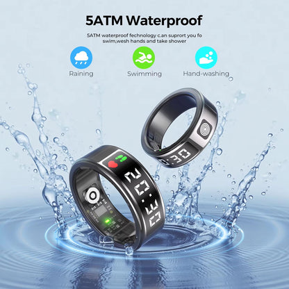 LED Display Smart Ring For Heart Rate Sleep And Oxygen Monitoring With MultiSport Modes 1