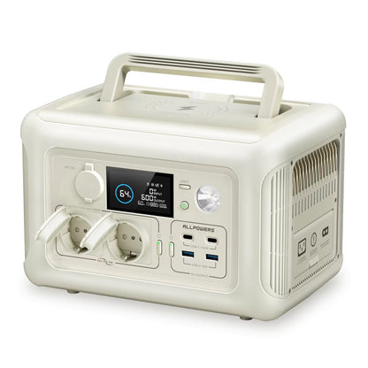 ALLPOWERS R600 Portable Power Station 299Wh 600W LiFePO4 Generator with AC Outlets for Camping, RV, and Home Backup