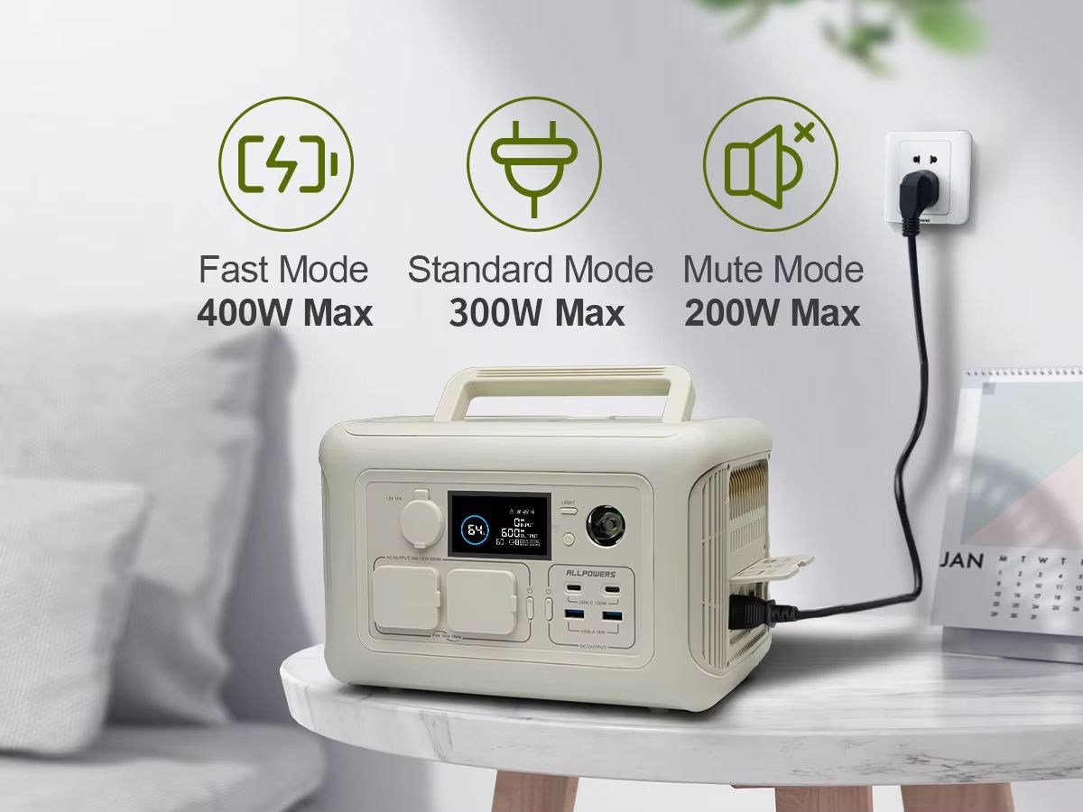 ALLPOWERS R600 Portable Power Station 299Wh 600W LiFePO4 Generator With AC Outlets For Camping RV A 1