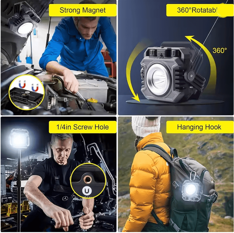 LiitoKala Rechargeable Magnetic Work Light With 5000mAh Battery 1
