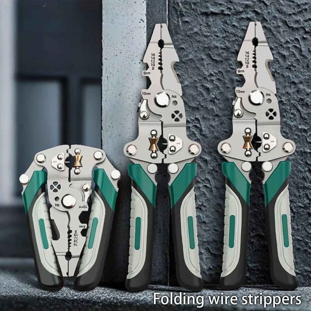 Folding Wire Peeler with Pulley Design Multifunctional Wire Splitter Winding and Crimping Tool