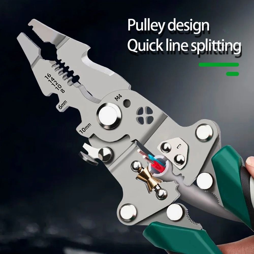 Folding Wire Peeler With Pulley Design Multifunctional Wire Splitter Winding And Crimping Tool 3