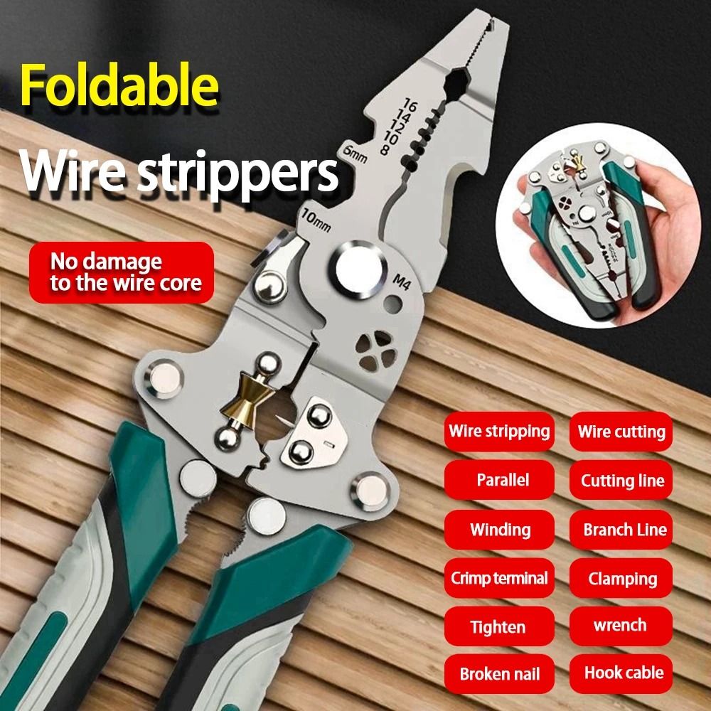 Folding Wire Peeler With Pulley Design Multifunctional Wire Splitter Winding And Crimping Tool 4