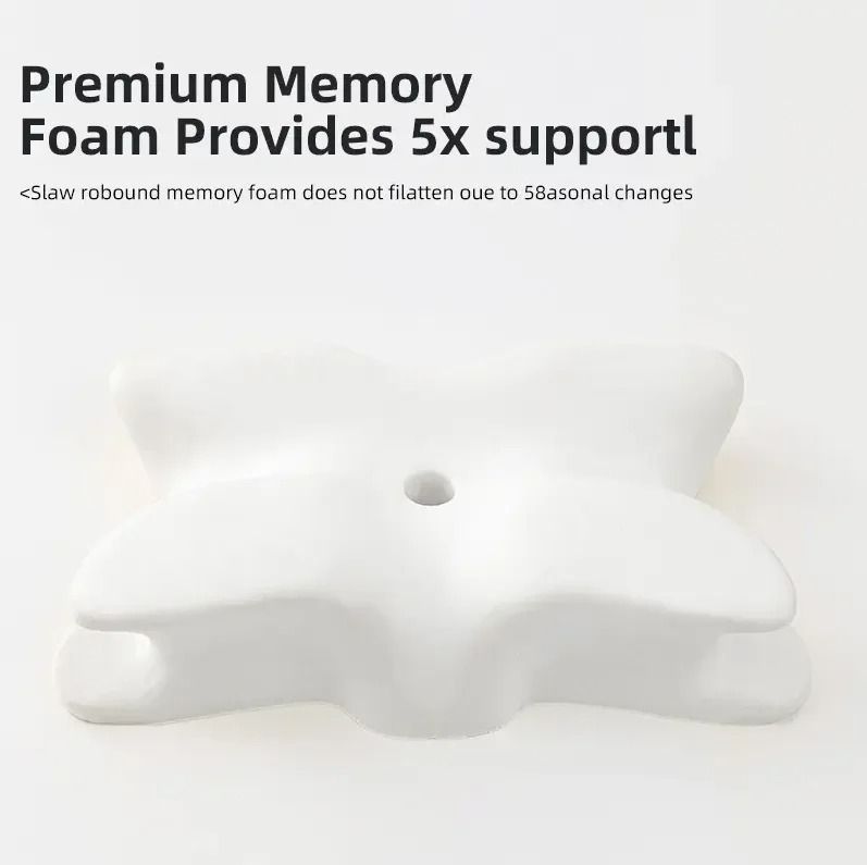 Butterfly Shape Memory Foam Pillow With Neck Support Orthopedic Cervical Health Care Cushion 3